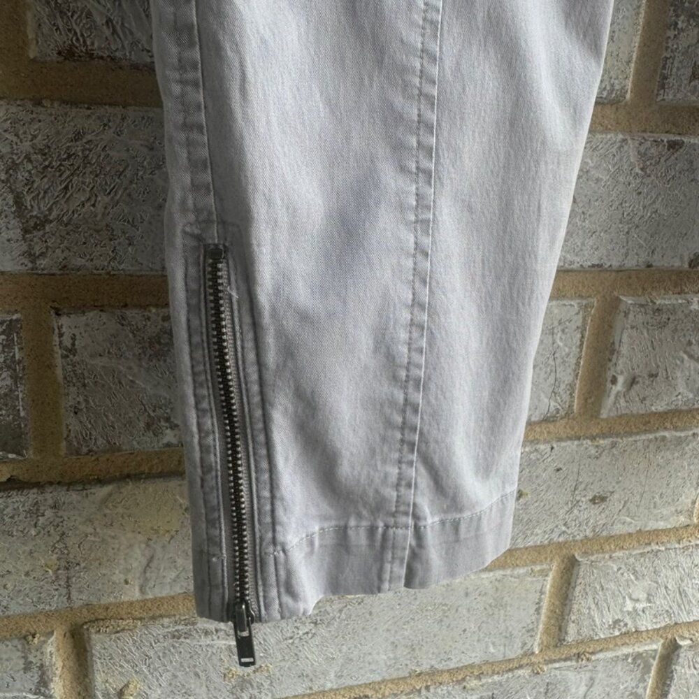 Eileen Fisher Light Gray Zipper Pockets Ankle Zip Cargo Pants Women's Size S. - Picture 6 of 9